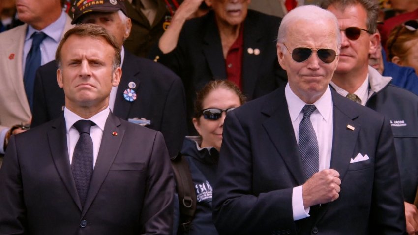 Macron and Biden at D-Day rememberance