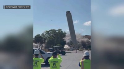 Video shows controlled demolition of plant and 199-foot chimney in Deerfield Beach