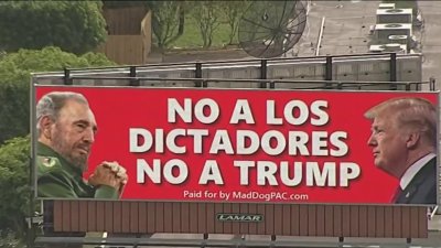 Controversy over billboard comparing Trump to Castro