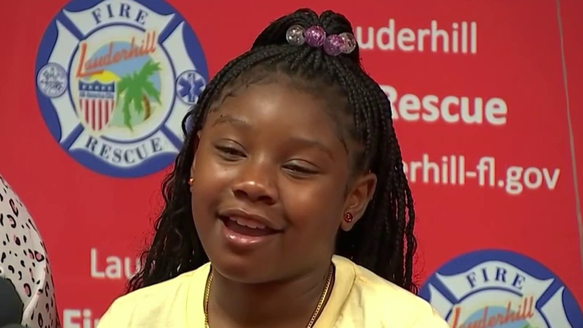 Girl who nearly drowned in Lauderhill reunites with first responders