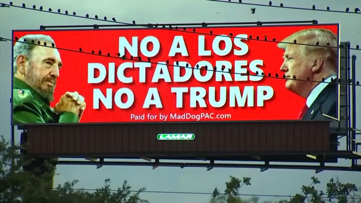 PAC Behind Trump Castro dictators Billboard Says More To Come NBC pac-behind-trump-castro-dictators-billboard-says-more-to-come-nbc
