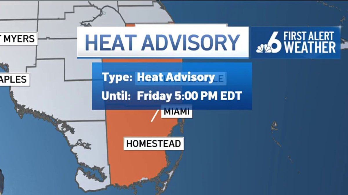 Heat advisory for Miami-Dade, Broward, Palm Beach counties – NBC 6 South Florida