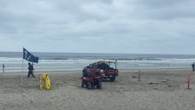 A shark attack in Del Mar on June 2, 2024 prompted beach closures in the area. (NBC 7 San Diego)