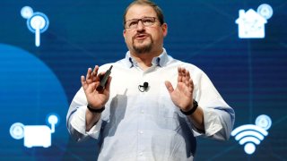 Qualcomm president and CEO Cristiano Amon speaks at a news conference during CES 2022 in Las Vegas, Nevada, U.S. January 4, 2022.