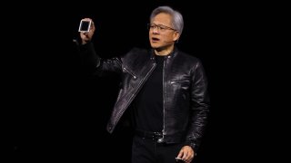 Nvidia CEO Jensen Huang delivers a keynote address during the Nvidia GTC Conference at the SAP Center in San Jose, California, on March 18, 2024.