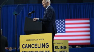 US President Joe Biden speaks about student loan debt relief at Madison Area Technical College in Madison, Wisconsin, April 8, 2024. 