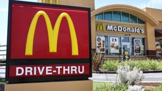 A McDonald’s restaurant is viewed on July 22, 2024 in Burbank, California.