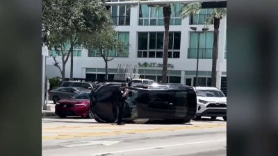 Chase in Miami leads to crash and wanted suspect in custody