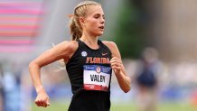 EUGENE, OREGON - JUNE 29: Parker Valby competes in the women's 10,000 meter final on Day Nine of the 2024 U.S. Olympic Team Track & Field Trials at Hayward Field on June 29, 2024 in Eugene, Oregon. (Photo by Christian Petersen/Getty Images)