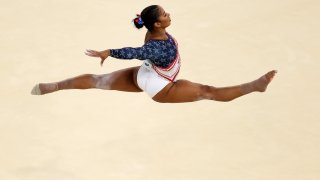 PARIS, FRANCE – JULY 30: Jordan Chiles of Team United States competes in the floor exercise during the Artistic Gymnastics Women’s Team Final on day four of the Olympic Games Paris 2024 at Bercy Arena on July 30, 2024 in Paris, France. (Photo by Patrick Smith/Getty Images)