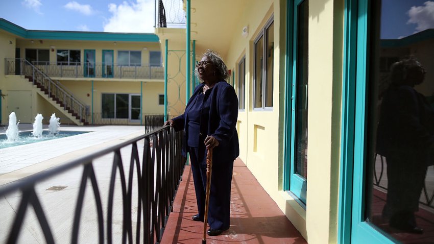 MIAMI, FL – MAY 12:  Enid Curtis Pinkney, Founding President and CEO of the Historic Hampton House Community  Trust, walks through the restored Historic Hampton House where in the 1960s, the Hampton House Motel was one of the few places where black entertainers, sports celebrities, politicians and visitors could stay while visiting Miami in the days of racial segregation on May 12, 2015 in Miami, Florida. The former Motel was where Malcolm X, Mohammad Ali and Martin Luther King Jr. along with countless others stayed, after falling into disrepair the Historic Hampton House Community Trust raised money to put the building back into shape and it will now have a community meeting room and museum.  (Photo by Joe Raedle/Getty Images)