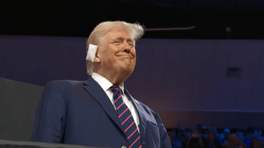 Trump enters convention hall on third night of RNC