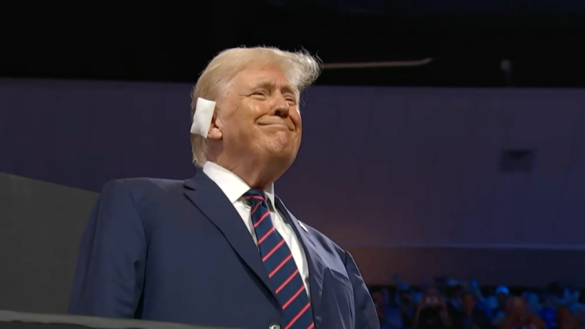 Trump enters convention hall on third night of RNC