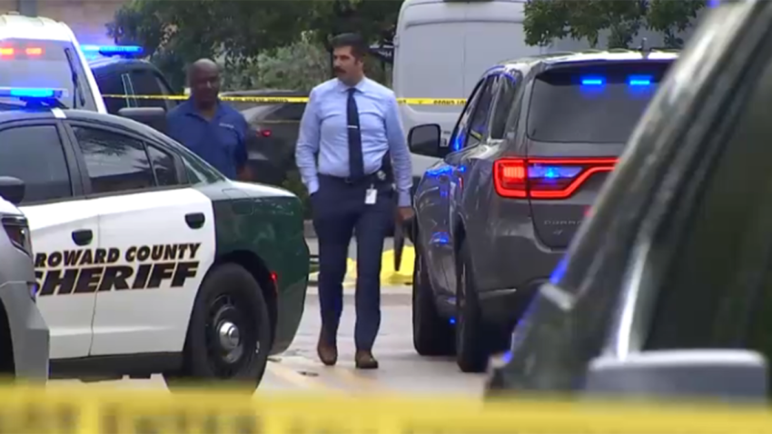 Authorities at the scene of a fatal double shooting in Pompano Beach on Aug. 29, 2024.