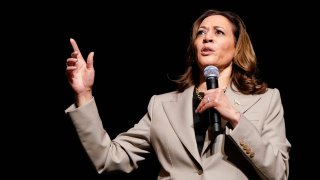 U.S. Vice President Kamala Harris speaks at an event with U.S. President Joe Biden (not pictured) in Prince George’s County, Maryland, U.S., August 15, 2024. 