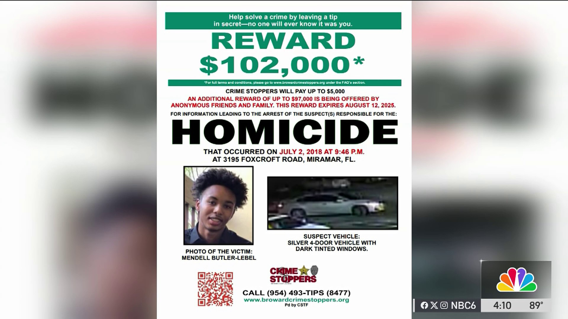 $102,000 reward offered in Miramar drive-by shooting that killed