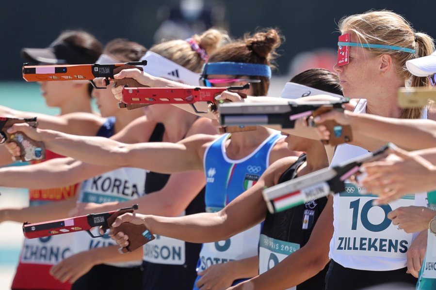 Annika Zillekens from Germany in action during the modern pentathlon laser run event