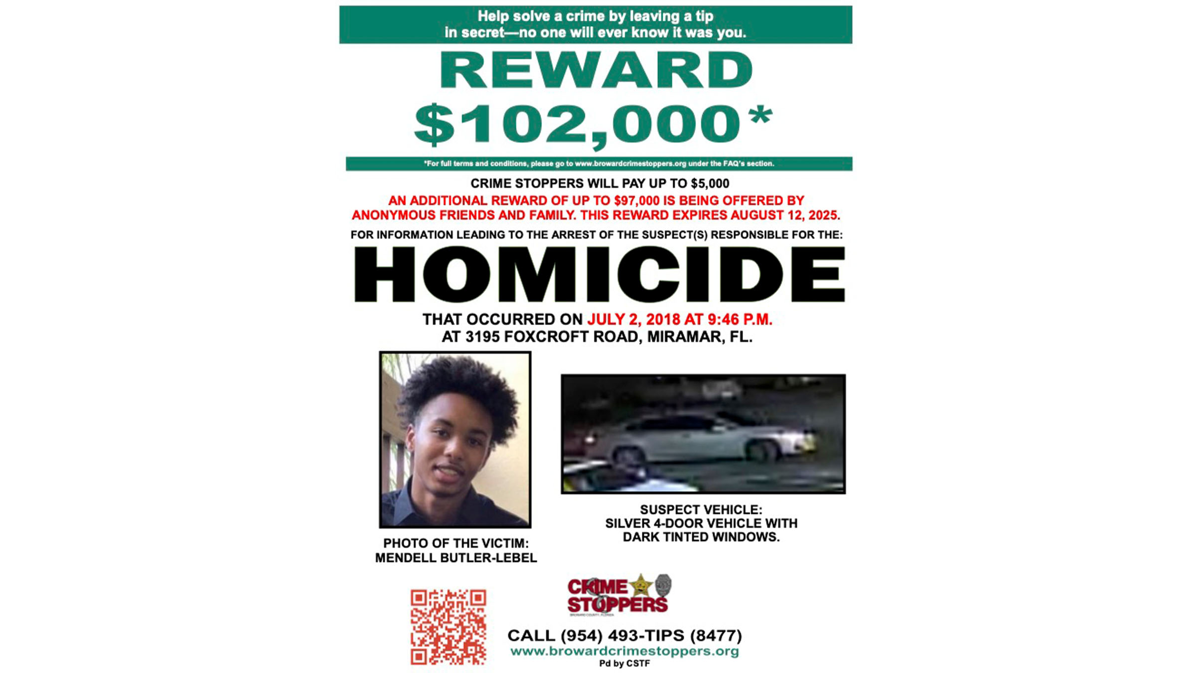 $102,000 reward offered in Miramar drive-by shooting that killed