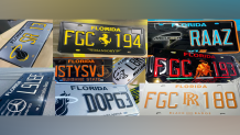 Here are some of the illegally customized license plates confiscated by FHP.