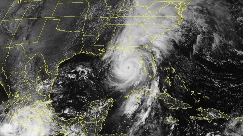 A NOAA satellite image of Hurricane Helene on Sept. 26, 2024.