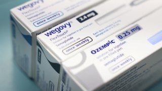 Boxes of Ozempic and Wegovy made by Novo Nordisk are seen at a pharmacy in London, Britain March 8, 2024.