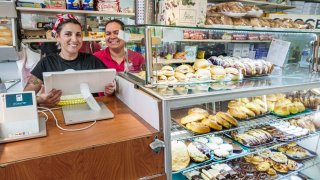 Miami Beach, Florida, Manolo, restaurant, employees at bakery counter. (Photo by: Jeffrey Greenberg/Universal Images Group via Getty Images)