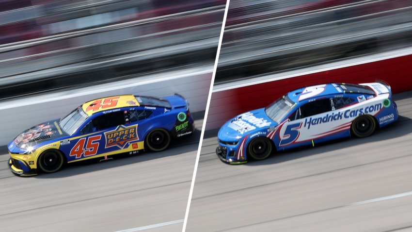 Split image of Tyler Reddick and Kyle Larson during the Southern 500