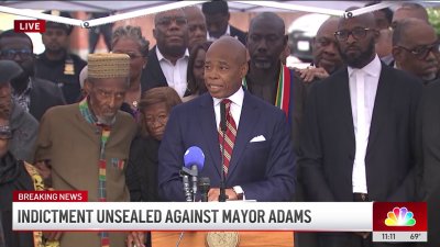 Mayor Eric Adams speaks following federal indictment