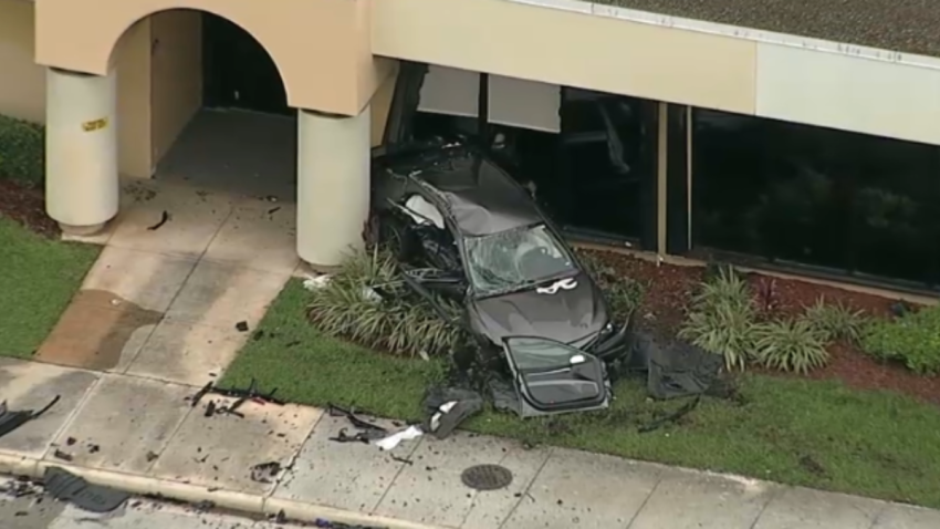 Car into Pompano Beach bank