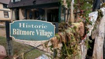 ASHEVILLE, NORTH CAROLINA - SEPTEMBER 28: Damage from flooding in the Biltmore Village in the aftermath of Hurricane Helene on September 28, 2024 in Asheville, North Carolina. Hurricane Helene made landfall Thursday night in Florida's Big Bend with winds up to 140 mph. (Photo by Sean Rayford/Getty Images)