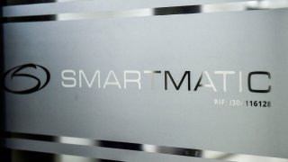 File - Picture of the logo of Smartmatic.