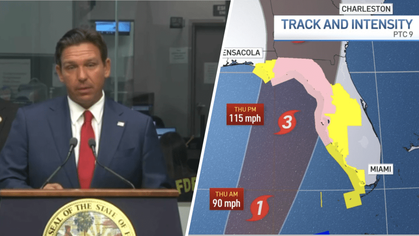 Governor Ron DeSantis expanded an emergency declaration to 61 counties on Tuesday as Potential Tropical Cyclone 9 moves toward Florida.