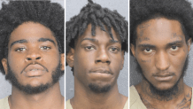 From left to right: Robert Lee Earl Scott, 20; Devontay Drake Mayes, 20; and Myron Sinclair, 23 