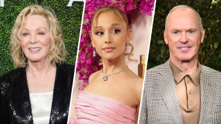 (From left to right) Jean Smart, Ariana Grande, Michael Keaton.