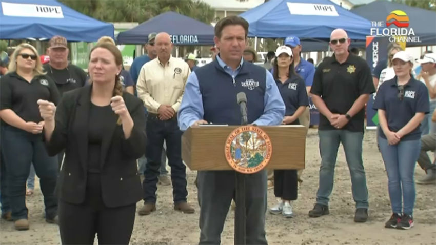 Florida Gov. Ron DeSantis speaks on Oct. 1, 2024.