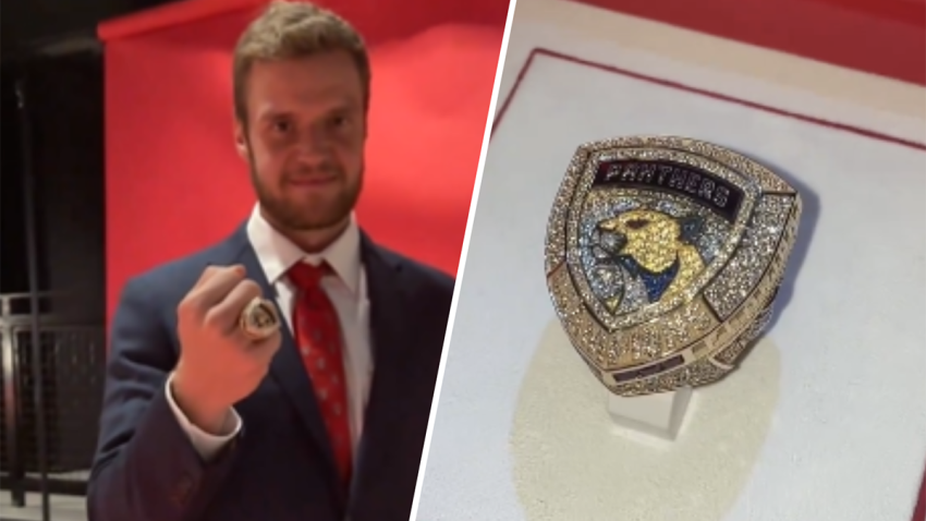 The Florida Panthers received their Stanley Cup rings.