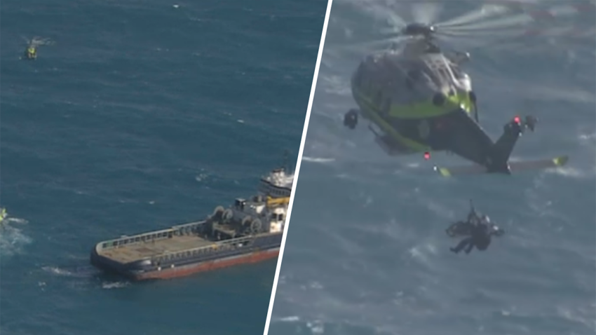 A person had to be airlifted from a ship that was off Government Cut Tuesday morning.