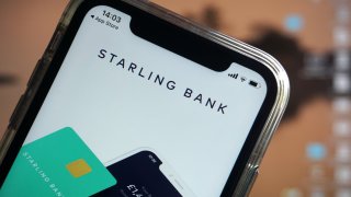 The Starling Bank banking app on a smartphone.