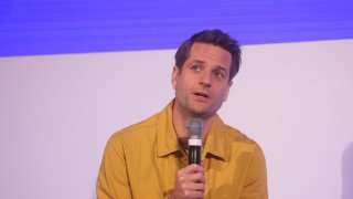 Sebastian Siemiatkowski, CEO of Klarna, speaking at a fintech event in London on Monday, April 4, 2022.