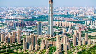 The 597-meter high Goldin Finance 117 Tower in Tianjin, China, started construction in September 2008, but still stands unfinished in this picture, taken Aug. 28, 2024.