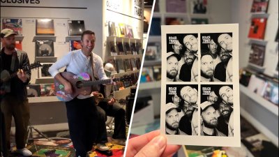 Coldplay makes surprise appearance at New York City record store