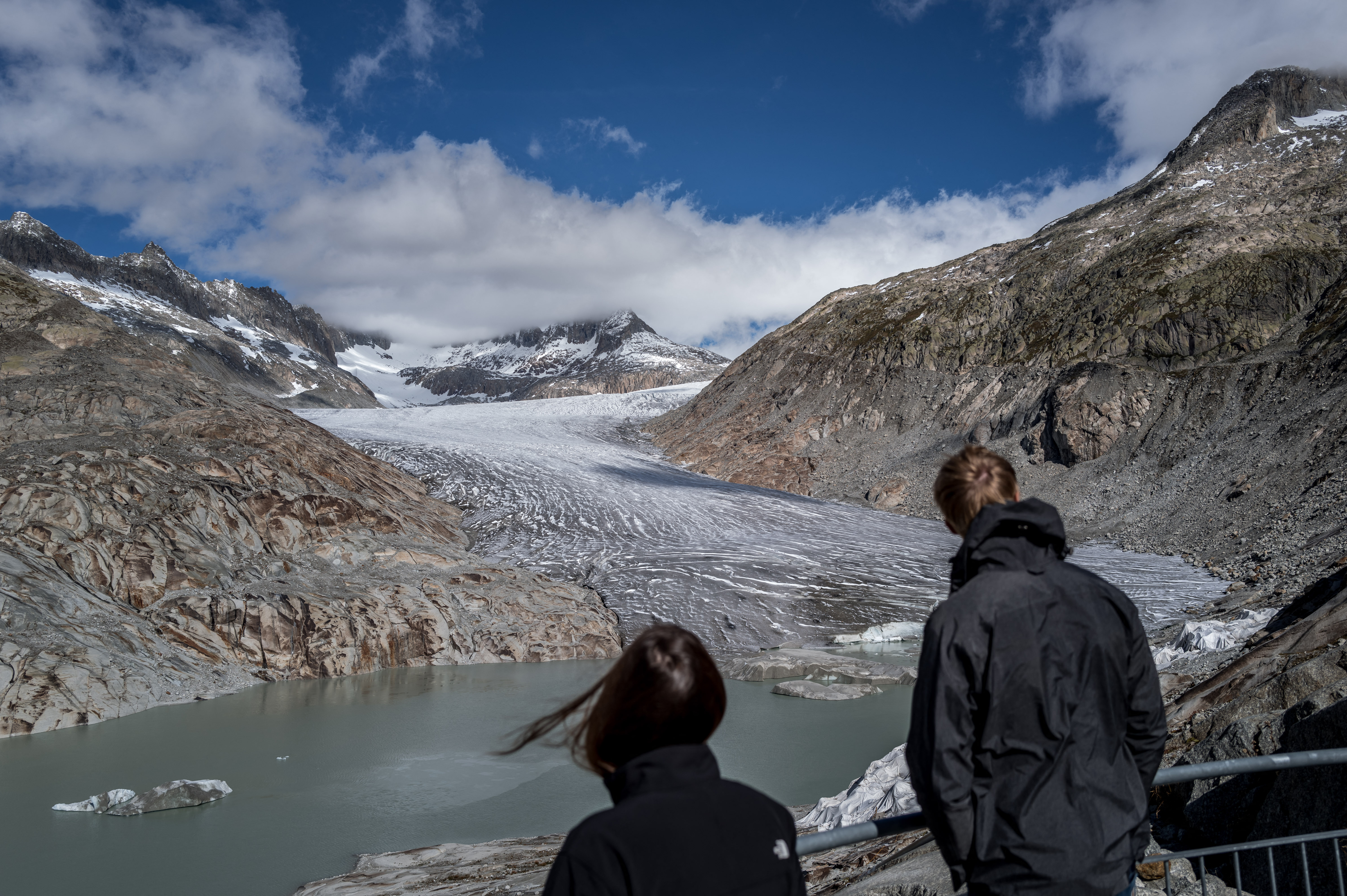 Tourists at the Rhone Glacier