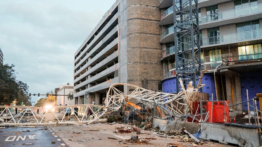 Property damage after Hurricane Milton made landfall in St. Petersburg, Florida, US, on Thursday, Oct. 10, 2024. More than 3 million people are without power as of Thursday morning, after Hurricane Milton made landfall and crossed the state. Photographer: Tristan Wheelock/Bloomberg via Getty Images