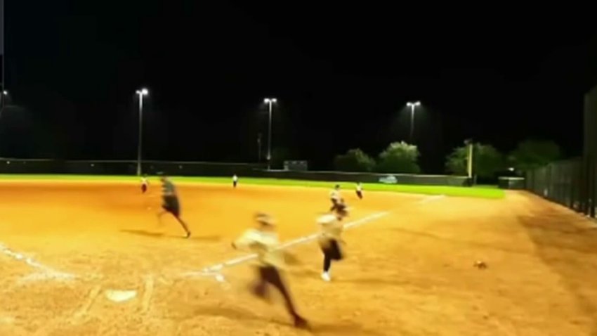 Dramatic video shows children in the middle of a baseball game running from a nearby barrage of gunfire in Cutler Bay that left two men shot.