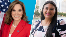 Representative Maria Elvira Salazar (left) and Lucia Báez-Geller (right).