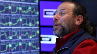 A trader reacts at the New York Stock Exchange, in New York City on Nov. 6, 2024.