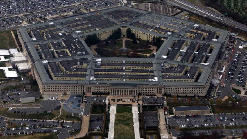 ARLINGTON, VIRGINIA – NOVEMBER 29: The Pentagon is seen from a flight taking off from Ronald Reagan Washington National Airport on November 29, 2022 in Arlington, Virginia. The Pentagon is the headquarters of the U.S. Department of Defense and the world’s largest office building. 