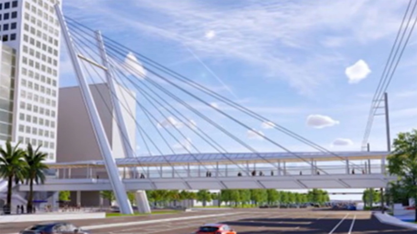 A rendering of the new FIU pedestrian bridge.