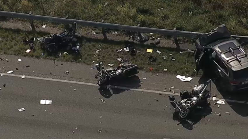 Two Palm Beach County Sheriff’s motorcycle deputies were killed and a third was fighting for his life after they were struck by a vehicle Thursday morning, officials said.