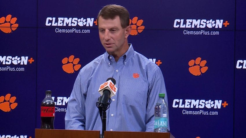 Dabo Swinney at a press conference